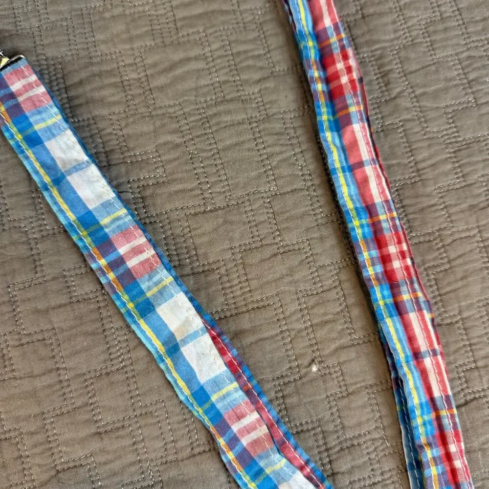 Toddler Boy Suspenders Blue Red Yellow White Plaid Preppy Easter